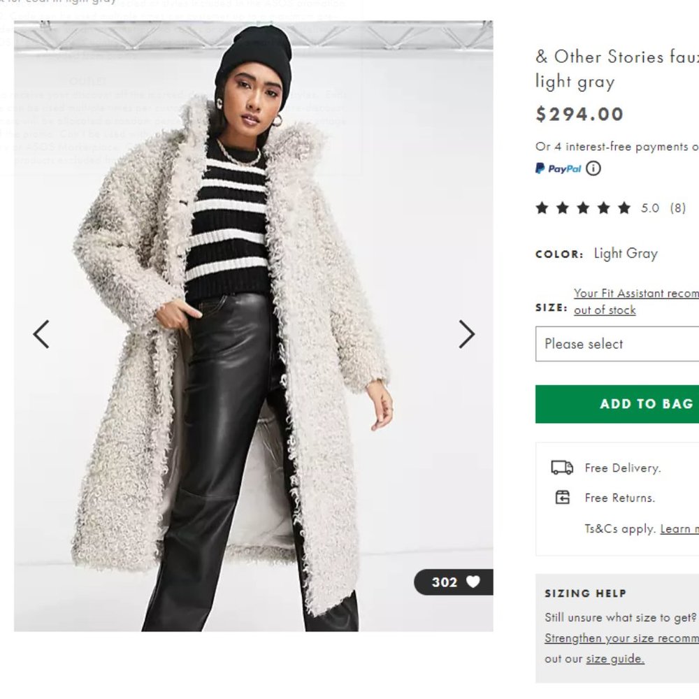 & Other Stories Faux Fur Coat